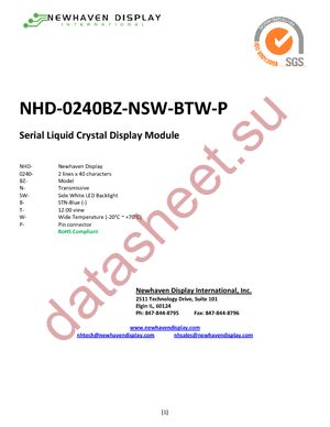 NHD-0240BZ-NSW-BTW-P datasheet  